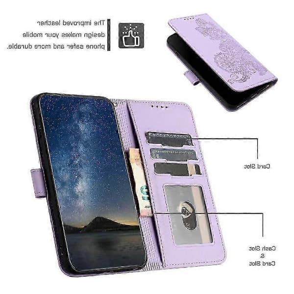 Samsung Galaxy A22 4G Plånboksfodral med handledsrem - PU-läder Flip Cover, kortplatser, stativ & magnet (PE)