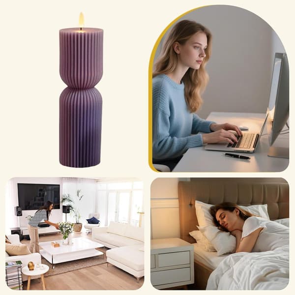 Pehmeä lämmin hehku LED-kynttiläsetti, 2 kpl (Pe)