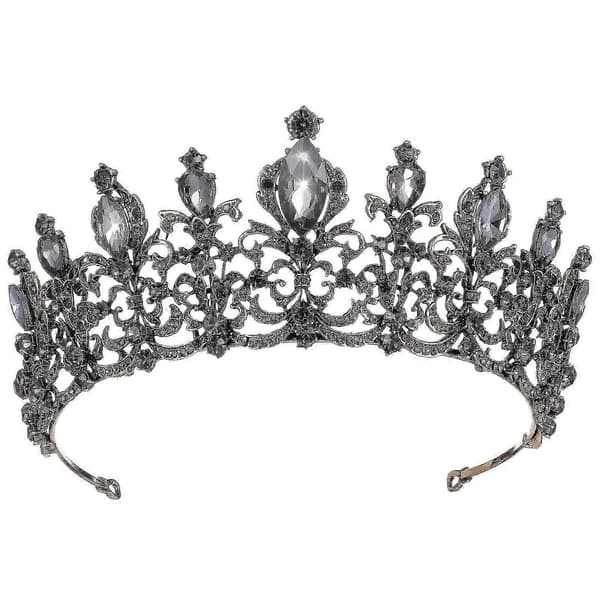 Bröllopskrona med strass kompatibel med kvinnors Halloween-kostymfest hårtillbehör (Peng)