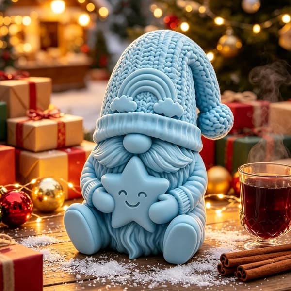 Julgnomfigur 3D-printad mittpunktsmodell (Pe)
