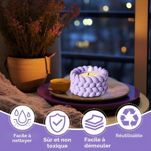 Silikonformar och ljusset med hamprep - Deluxe (Pe)