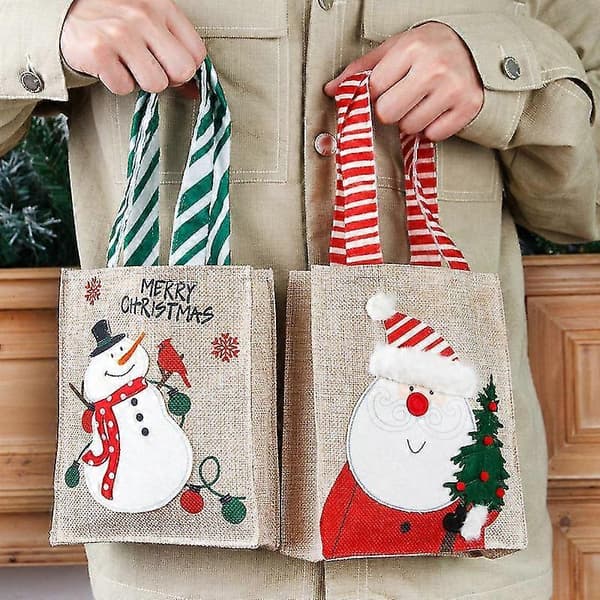 Snögubbe presentpåse rådjur juldekoration handväska jul (Peng) A