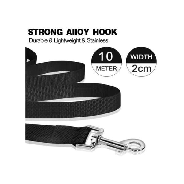 Hundkoppel - Heavy Duty - 10m - Svart (Peng)