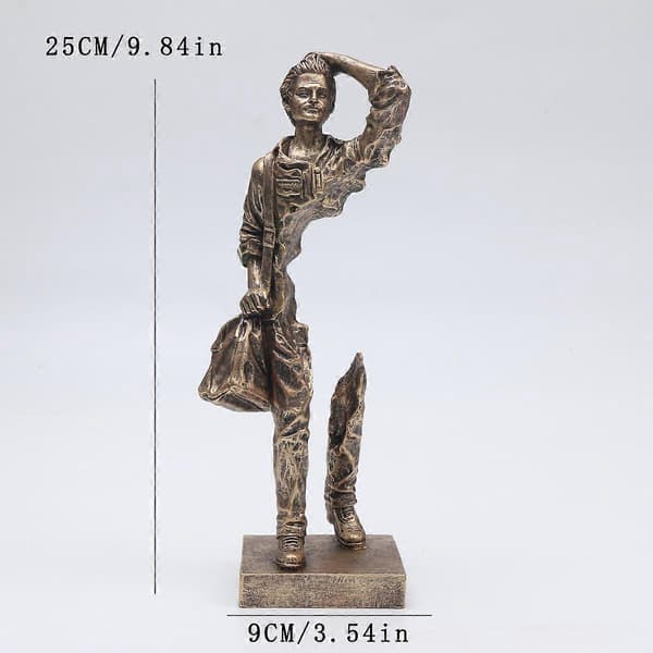Konstfigur prydnad resenär skulptur skrivbord abstrakt figur staty prydnader heminredning (Peng) B
