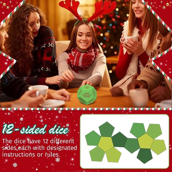 Santa Swap Gavebytte-terning, 3 * 3 tommer julegave-fyld til strømpen (Peng)