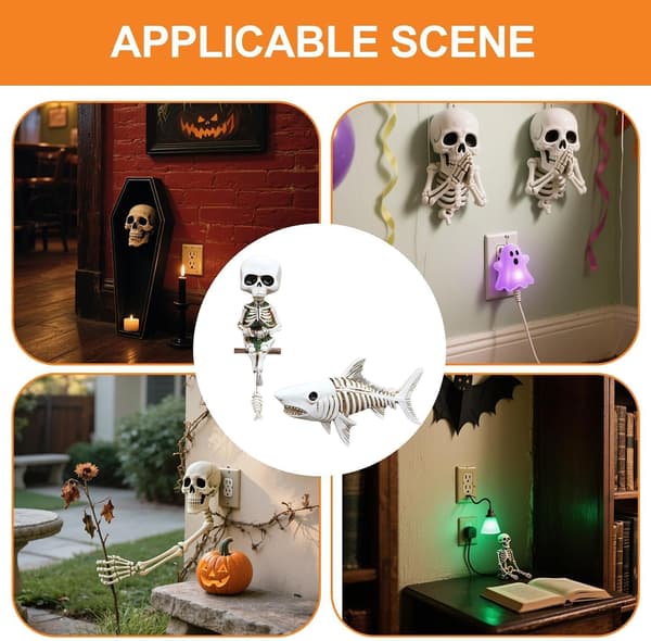 Halloween harpiks skeletskulptur siddende figur (Pe)