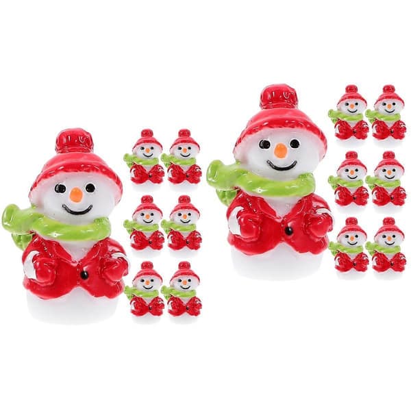 Miniatyr-snögubbestaty för julkalas 20 st hartsfigurer (Peng)