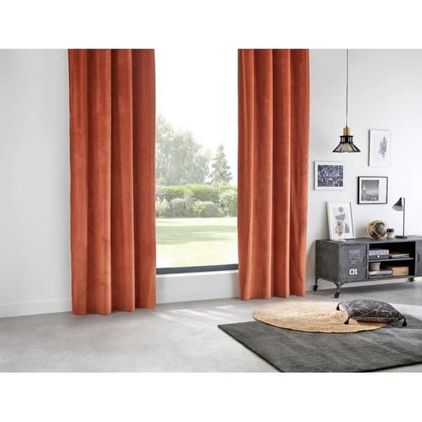 Terrakotanpunainen samettipimennysverho 140x260cm - Atmosphera Interior Designer (Pe)