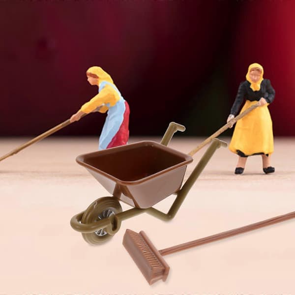 Mini landbrugsredskaber til dukkehus, 2 sæt legetøjstilbehør til børn (Peng)