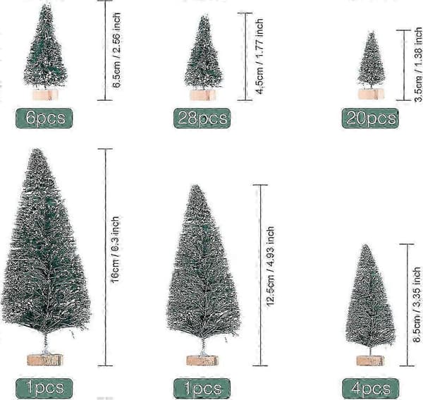 2025 60 st Mini-julgranar konstgjorda julgranar bordsgranar för julfest heminredning (Peng)