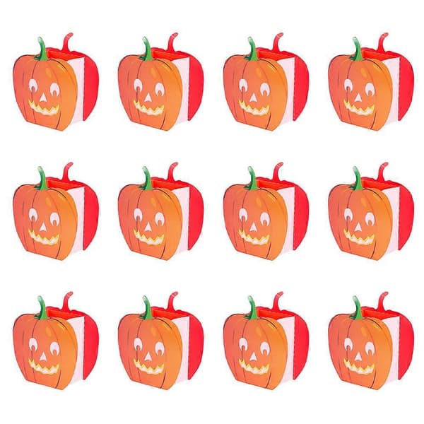 36 stk. Halloween græskar-lys-poser til dekorativ festbelysning (Peng) Orange 14.5X7.5X6.2CM