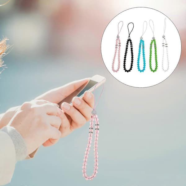 Mobilrem med kristalldekoration, 5-pack mobilband (Peng)