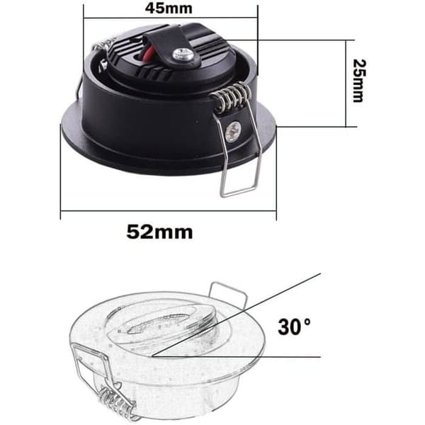 4 Mini Infällda LED Takspotlights, 1W Varmvit 3000K (Pe)