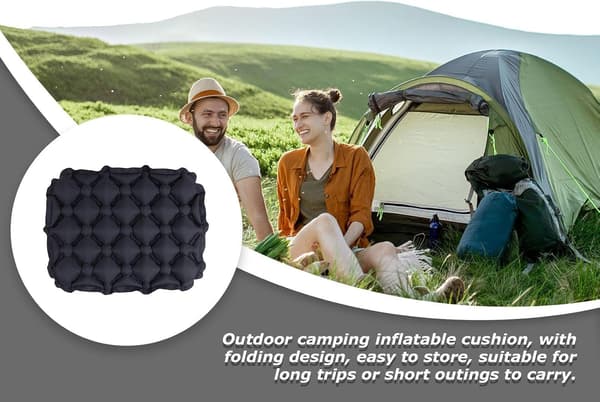 Bärbar uppblåsbar sittdyna för tryckavlastning Resor Kontor Camping Picknick (Pe)