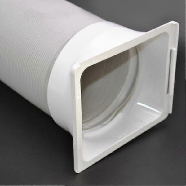 2 stk. firkantet interface 150 mm bærbar mobil aircondition udstødningsslangeadapter (Peng) Silver-Gray