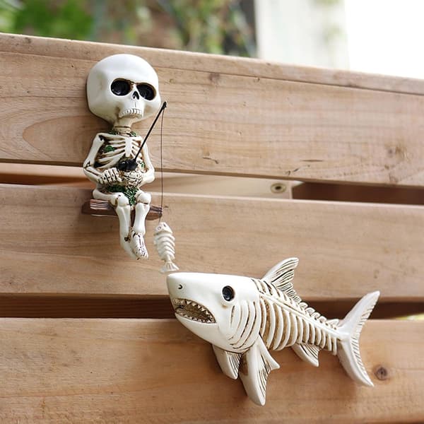 Halloween harpiks skeletskulptur siddende figur (Pe)