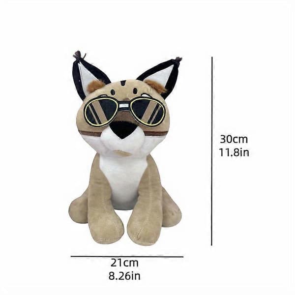 Solbriller Kat Plyslegetøj Sød Hukket Caracal Kat Dukke (Peng)
