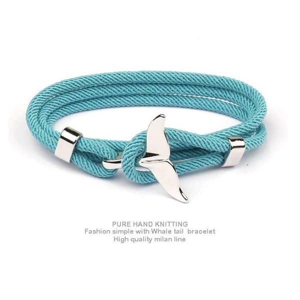 Justerbart armbånd til mænd i nylonpolyester, hvalhale, anker, skildpadde, ingen (Pe)