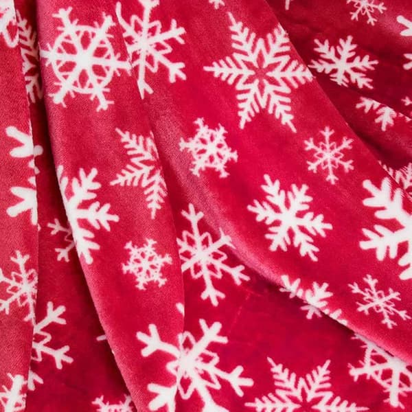Snöflingsmönstrad flanellfilt för soffa, 50x60 tum (Pe)
