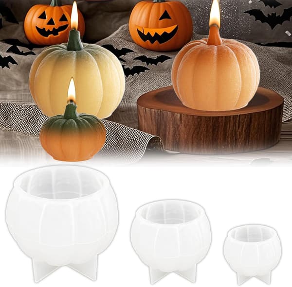 Halloween silikonformar pumpaformar ljusdekoration (Pe)