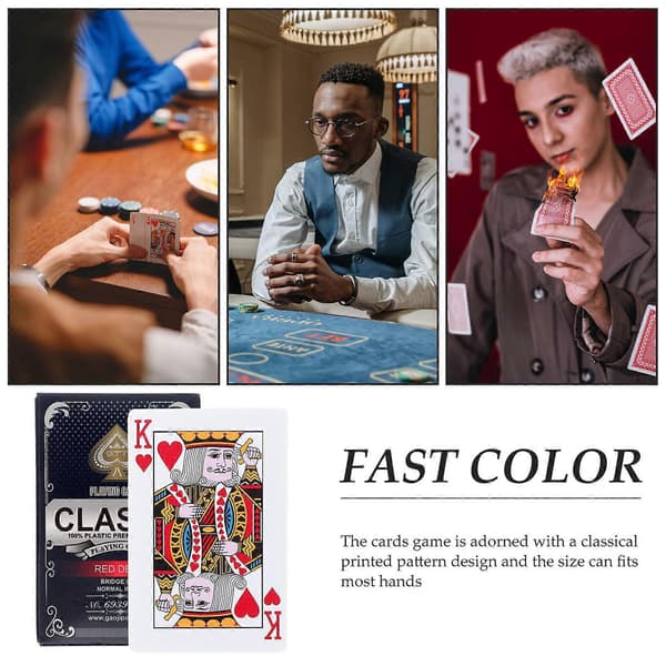 Poker-spelplastkort för festbruk 1 ask med rektangulära kort (Peng)