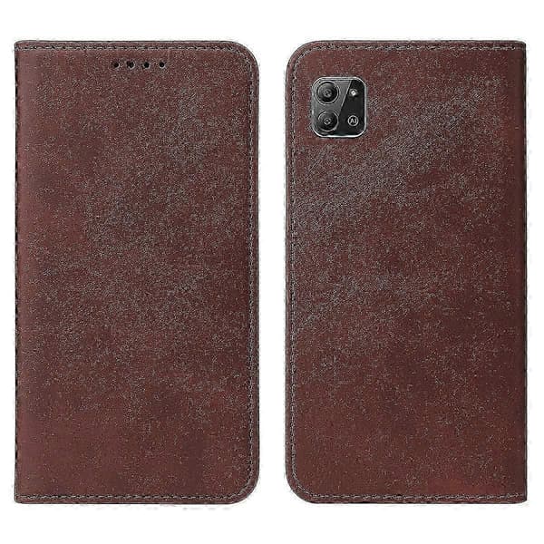 2025 För Infinix Hot 11 2022 Magnetiskt stängbart läderfodral (Peng) Brown