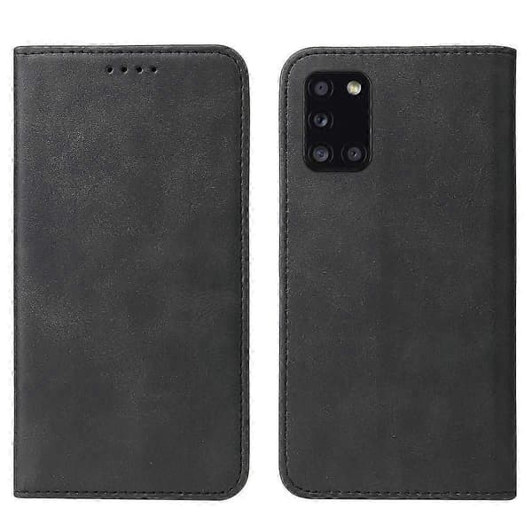 För Samsung Galaxy A31 magnetiskt läderfodral (PE)