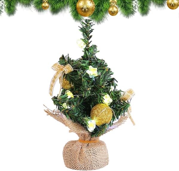 Mini konstgjord julgran med LED-lampor - 30 cm (Pe)