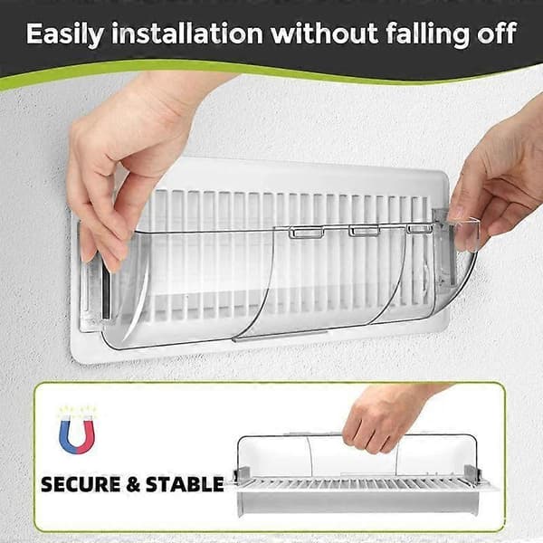 Magnetisk luftafbøjer Justerbart gulvrist-ventilationsdæksel mod direkte blæs til sidevæg loft Hjemmekontor HVAC-brug (Peng) 2pcs