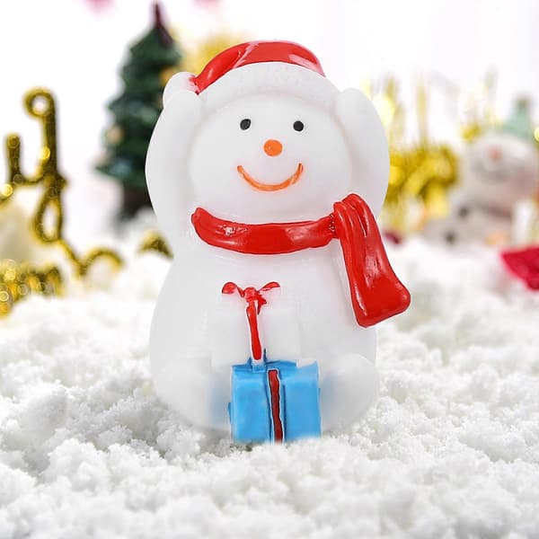 Juldekorationer i harts med snögubbar för hemmet, 8-pack miniatyrset (Peng)