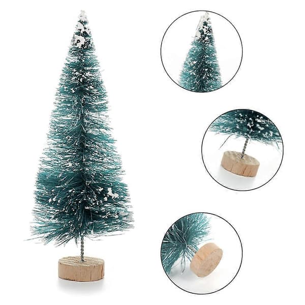 48 st. mini-julgranar i sisal med snöeffekt för bordsdekoration (Peng)
