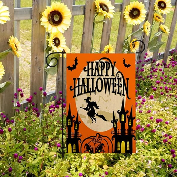 Halloween Pumpa Häxa Banner 30x45cm Dubbelsidig (Pe)