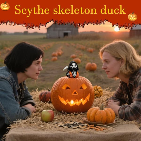 Halloween Skelettanka med lie Hartsdekoration (Pe)