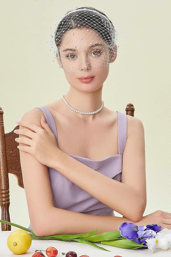 1920-tals Flapper Fascinator Meshslöja Pannband Bröllop Te-bjudning Fascinator (Peng)