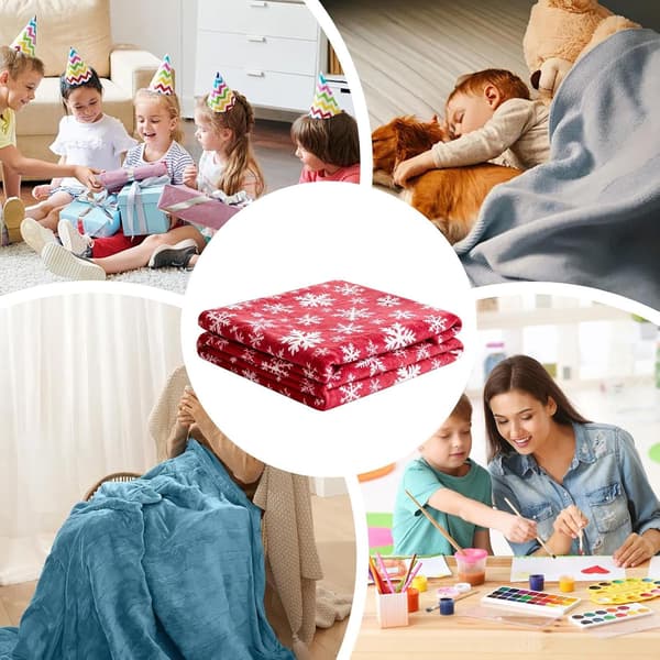 Snöflingsmönstrad flanellfilt för soffa, 50x60 tum (Pe)