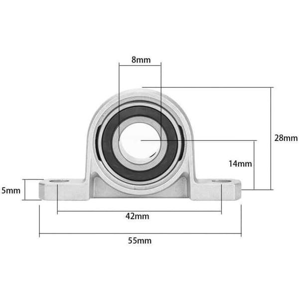 Kullager - Ospecificerad - 8mm - Zinklegering - 4st - För 3D-skrivare (Pe)