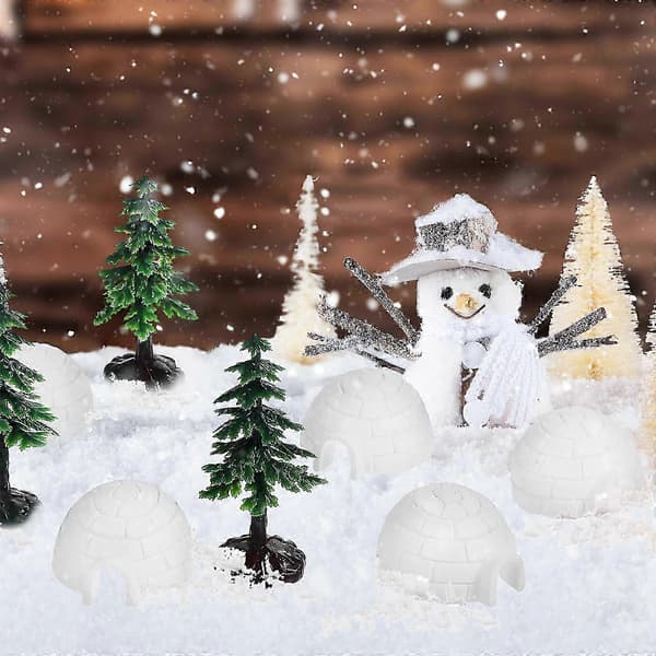 Ice House Models Igloo-figurer kompatibla med dekor 1 set minijulgranar för låtsaslek (pingvin)