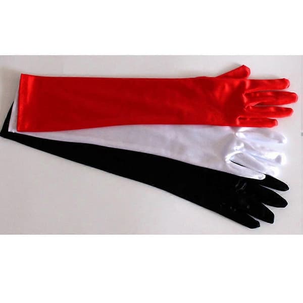 Mustat elegantit satiiniset lapaset naisille, 1 pari (Peng)