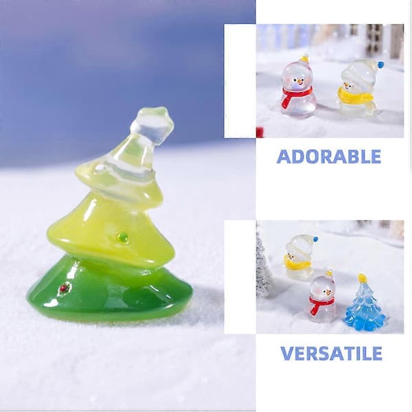 Juleminiaturer små snemandsminiaturer til dekoration 7 stk. (Peng)
