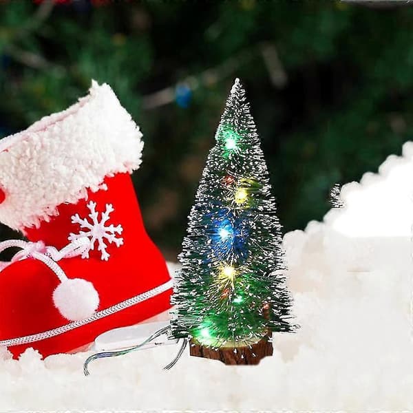 Juldekoration bordsdekoration med LED-lampor minijulgran (Peng) 30cm