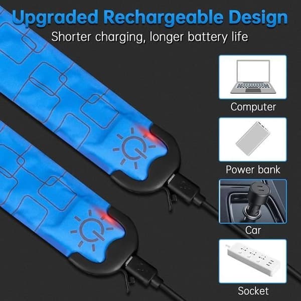 LED-upplyst armband - Ej specificerat - 2 st - Uppladdningsbart - Hög synlighet - Nattssäkerhet (Pe)