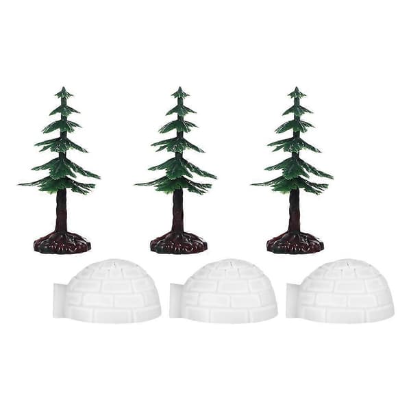 Mini-konstgjorda julgranar och mini-igloo-pyssel för heminredning 18 delar (Peng)