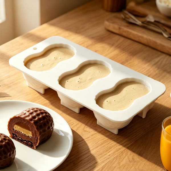 Silikonform för jordnötskaka 3 hålrum Högtemperaturbeständig (Pe)
