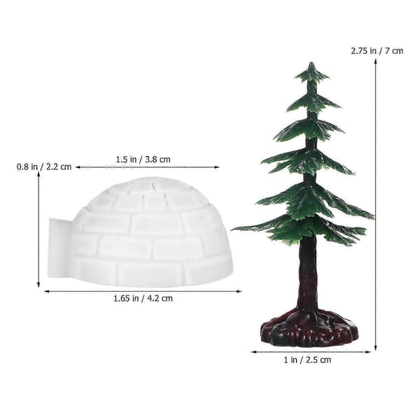 Ice House Models Igloo-figurer kompatibla med dekor 1 set minijulgranar för låtsaslek (pingvin)
