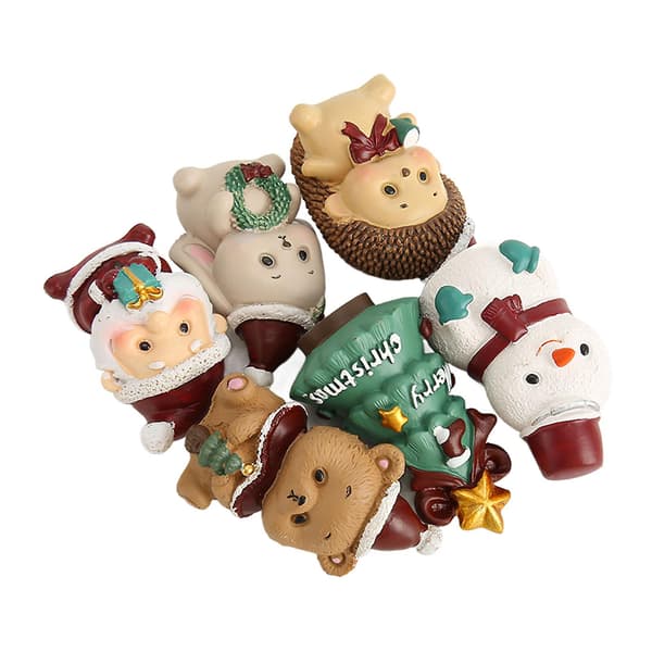 6 st Mini-julfigurer - Miljövänlig harts för juldekoration (Pingvin)