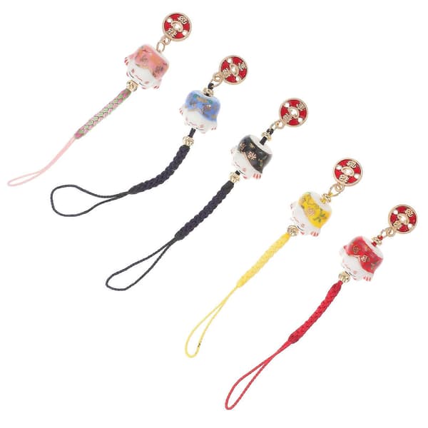 Fortune Cat mobilberlock mobilhänge för dekoration 5-pack (Peng)