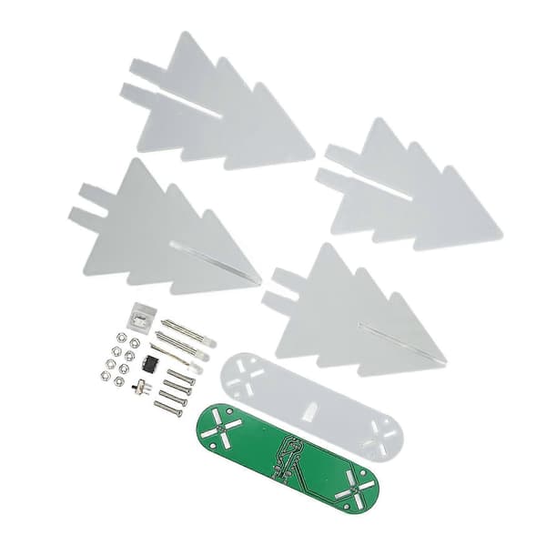 2024 Elektronisk Juletræssæt LED Gradient Lys 3D DIY Elektronisk Samlesæt til Loddeøvelse Grøn (Peng)