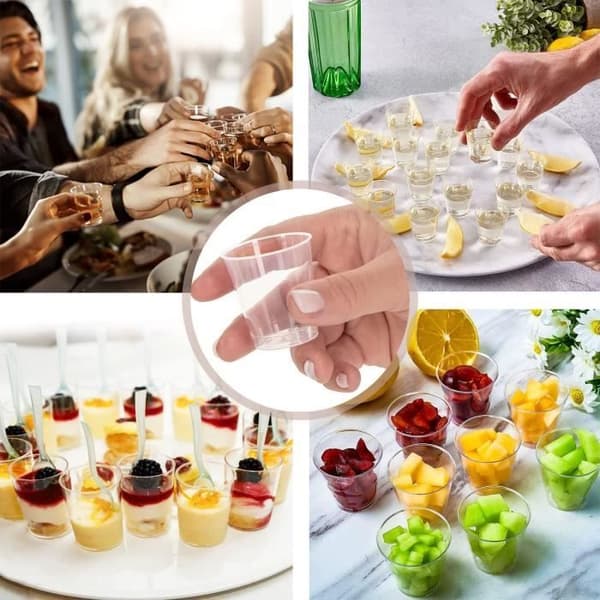Snapseglas - Uspecificeret - 30 ml - 100 Stk - Klar Plastik - Genanvendelig (Pe)