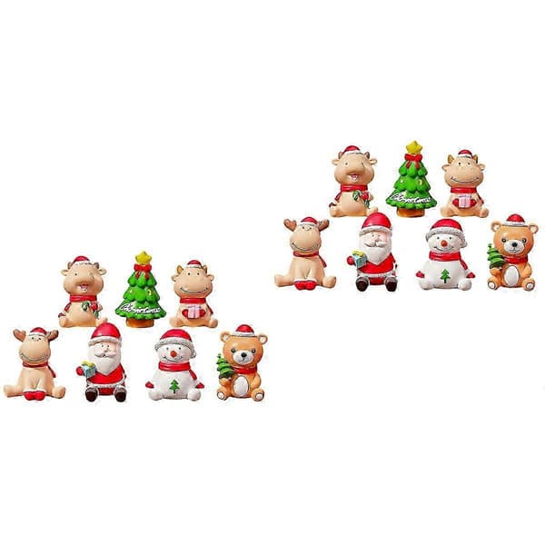 2026 Velegnet assorteret farve harpiks juledekoration miniature til pynt 2 sæt (Peng)