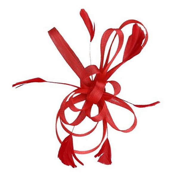 Hårprydnad Bröllop Fascinator Hårklämma för bröllopshåraccessoar Röd (Peng)